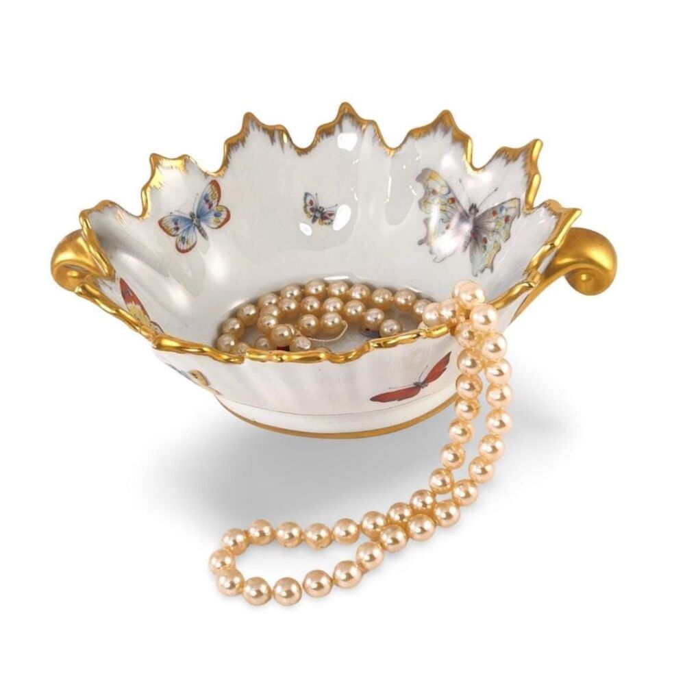 Vintage Limoges Castel & Co Butterfly Trinket Dish Coin Ring Jewelry Holder Bowl